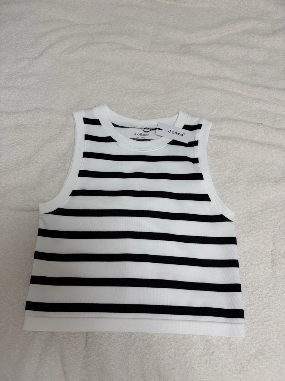 White and Black Striped Tank Top
